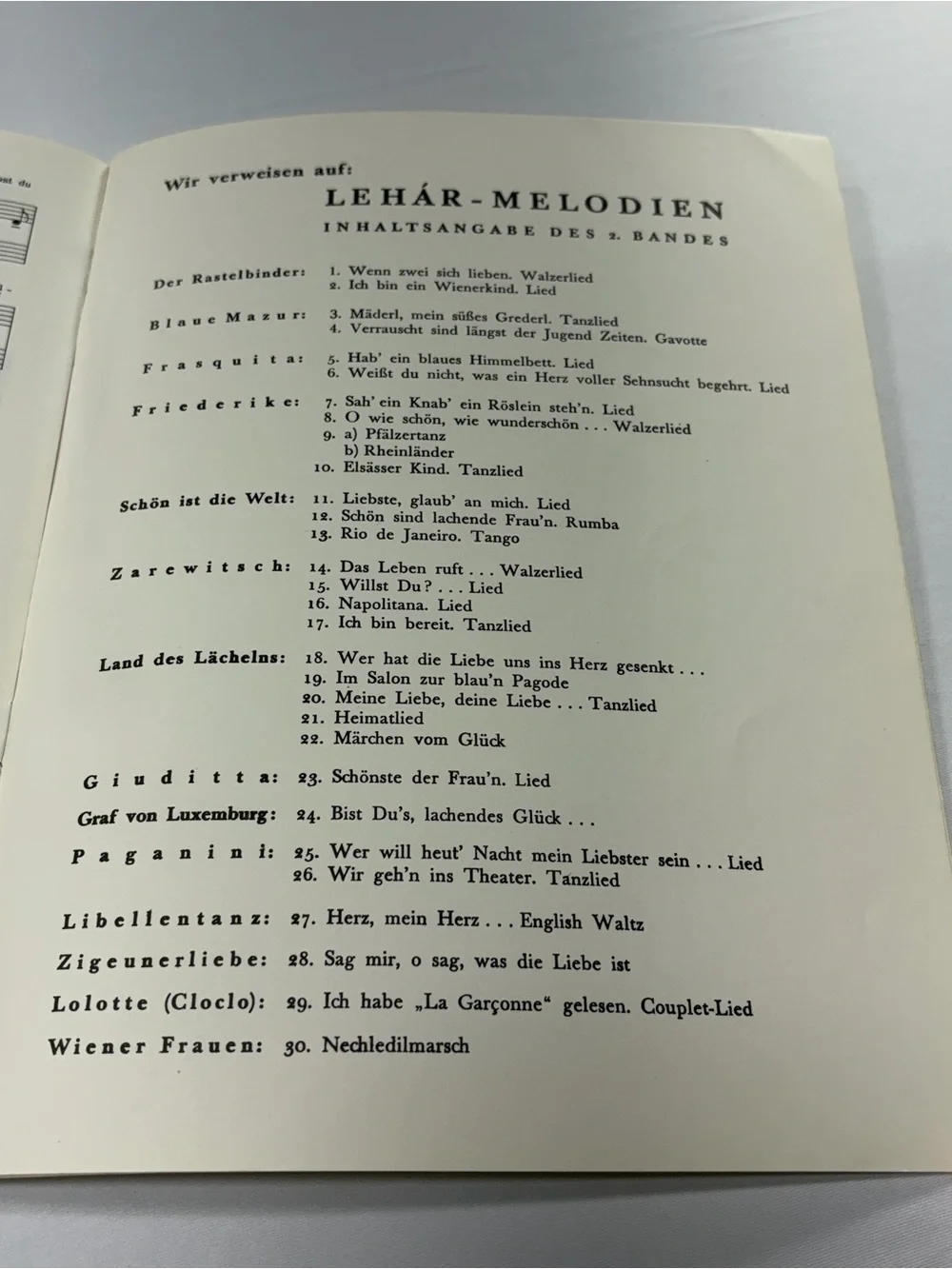 Franz Lehár Melodien Band I 1938 Art Deco German Piano Songbook VTG